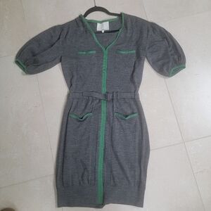 Phillip Lim Gray Dress with Green Trim